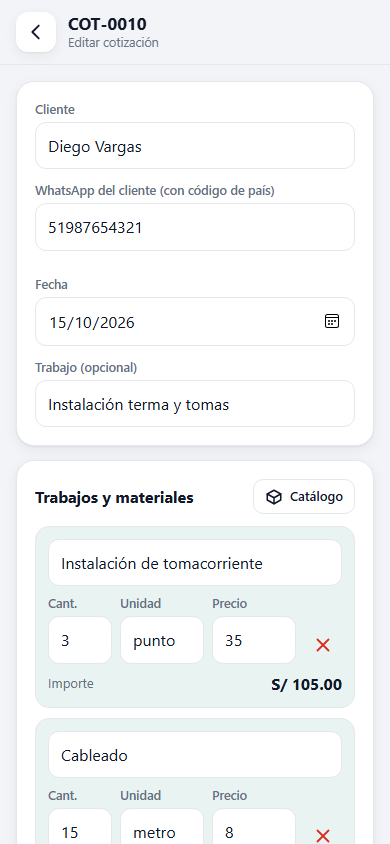 Captura 2 de Cotizador Pro